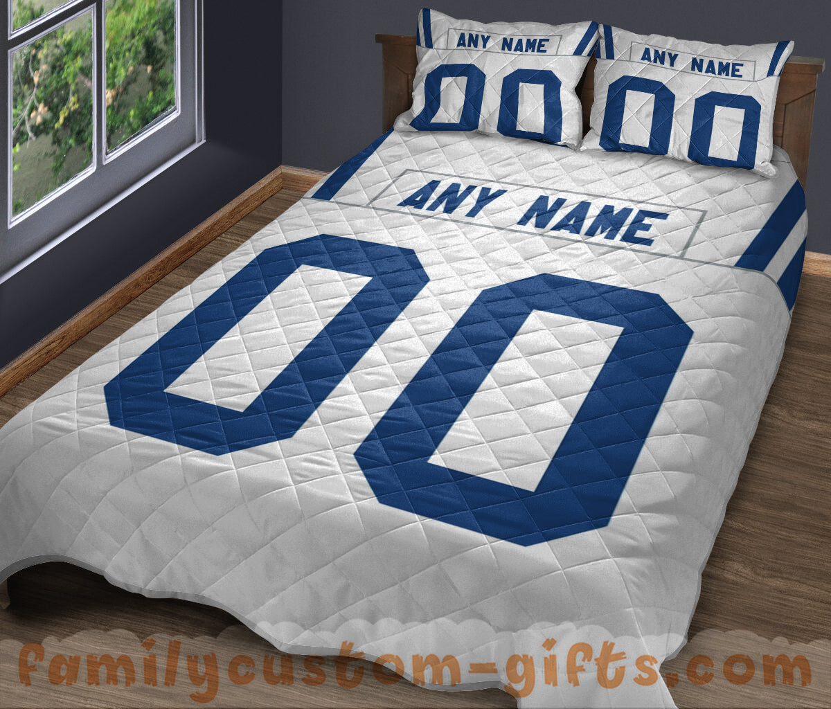 Custom Quilt Sets Indianapolis Jersey Personalized Football Premium Quilt Bedding for Men Women