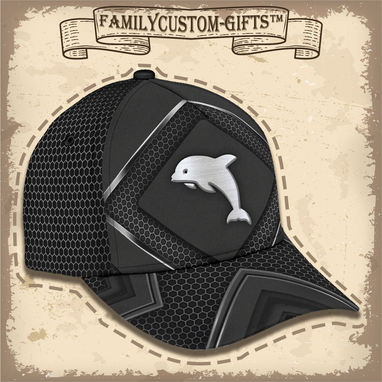 Jumping Dolphins Custom Hats for Men & Women 3D Prints Personalized Baseball Caps