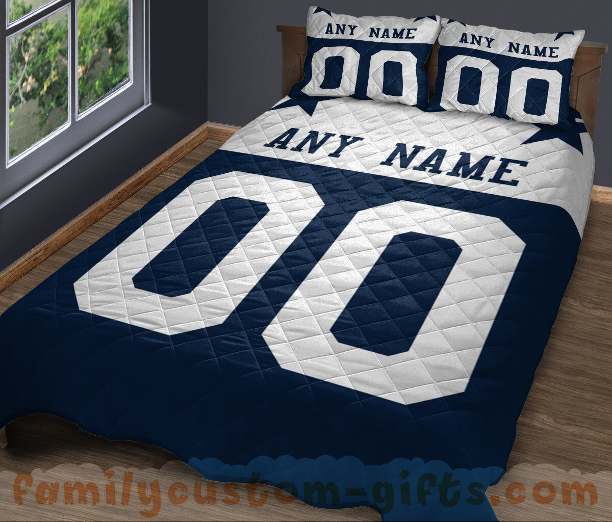 Custom Quilt Sets Dallas Jersey Personalized Football Premium Quilt Bedding for Boys Girls Men Women