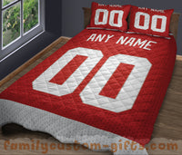 Thumbnail for Custom Quilt Sets Detroit Jersey Personalized Ice Hockey Premium Quilt Bedding for Men Women