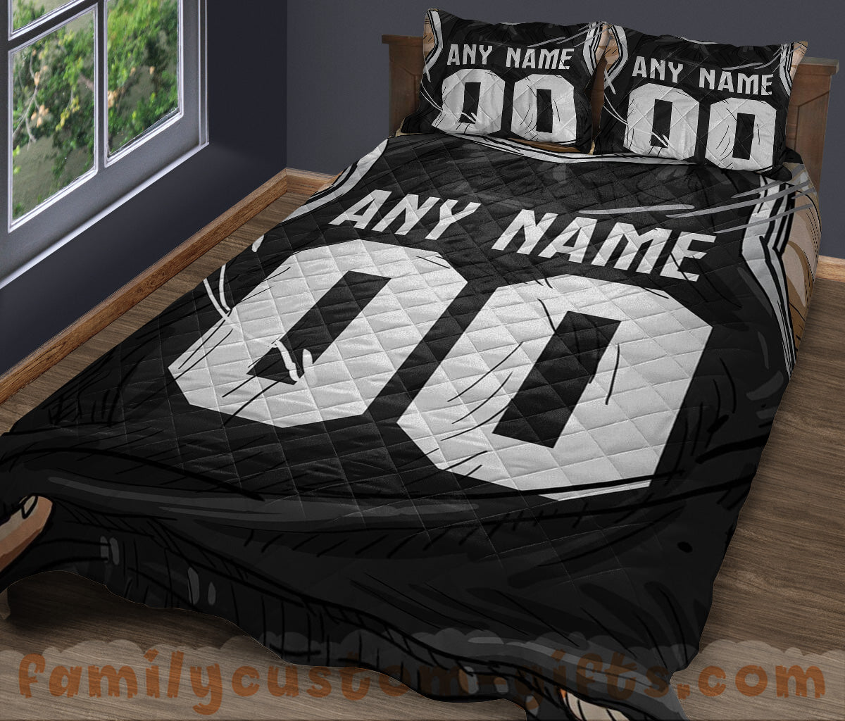 Custom Quilt Sets Brooklyn Jersey Personalized Basketball Premium Quilt Bedding for Boys Girls Men Women