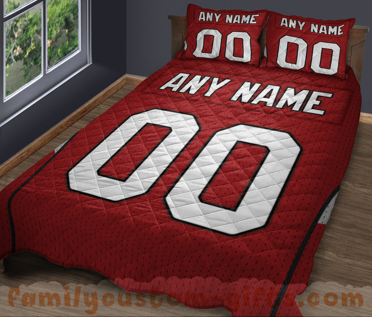 Custom Quilt Sets Arizona Jersey Personalized Football Premium Quilt Bedding for Men Women
