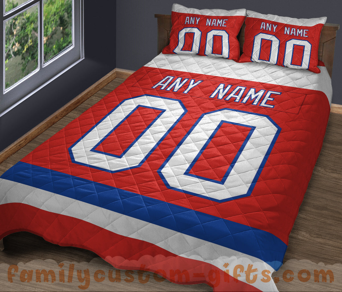 Custom Quilt Sets Washington Jersey Personalized Ice hockey Premium Quilt Bedding for Men Women