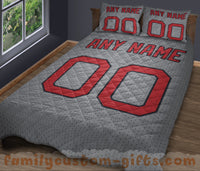 Thumbnail for Custom Quilt Sets Boston Jersey Personalized Baseball Premium Quilt Bedding for Boys Girls Men Women