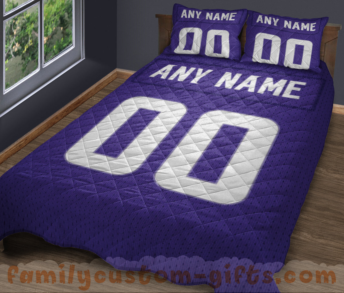 Custom Quilt Sets Minnesota Jersey Personalized Football Premium Quilt Bedding for Men Women
