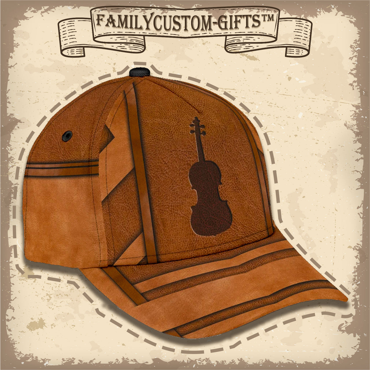 Musical Violin Custom Hats for Men & Women 3D Prints Personalized Baseball Caps