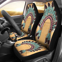 Thumbnail for Custom Car Seat Cover Native American Indian Tribal Art Colorful Feather Seat Covers for Cars