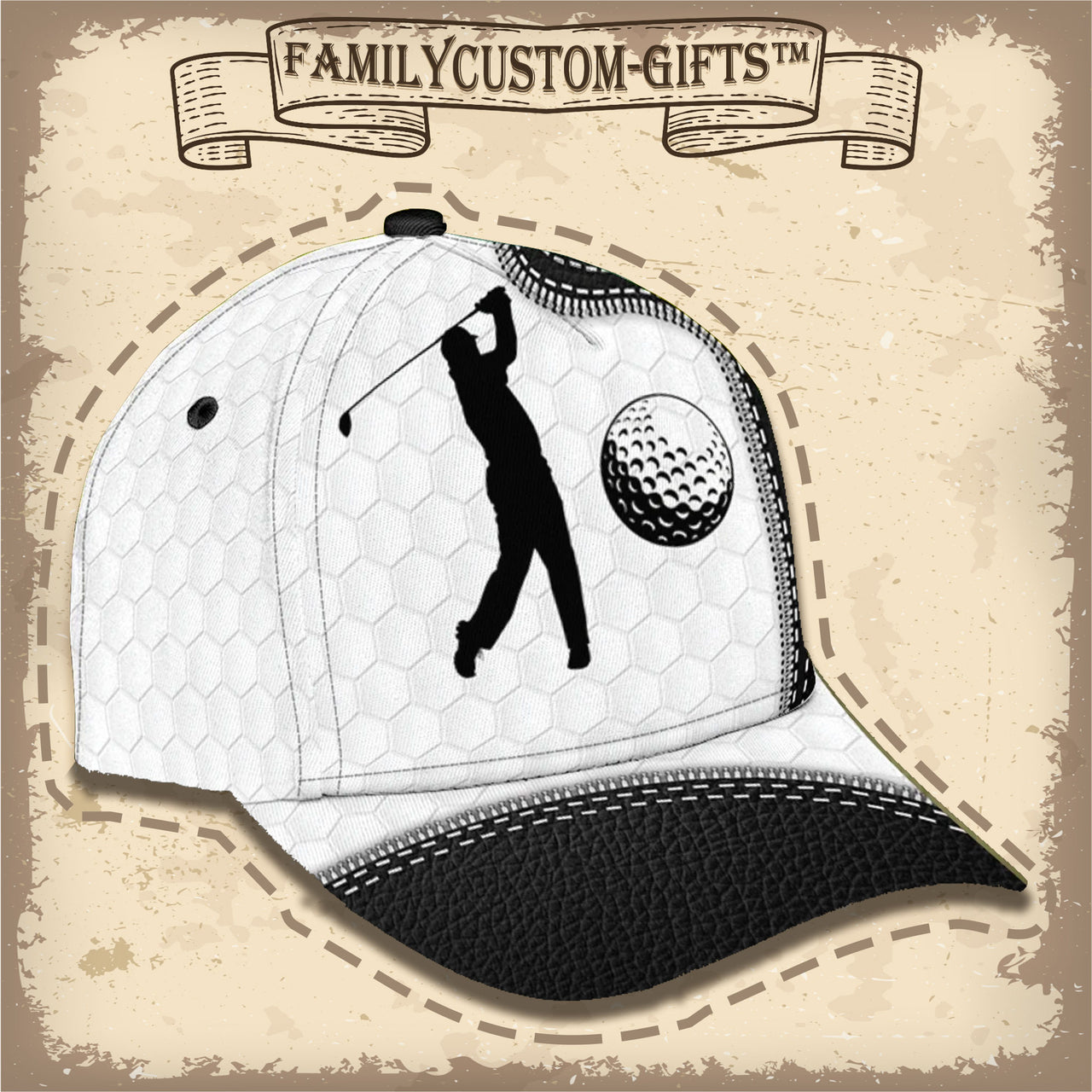 Playing Golf Golfer Custom Hats for Men & Women 3D Prints Personalized Baseball Caps - Gift for Golfer