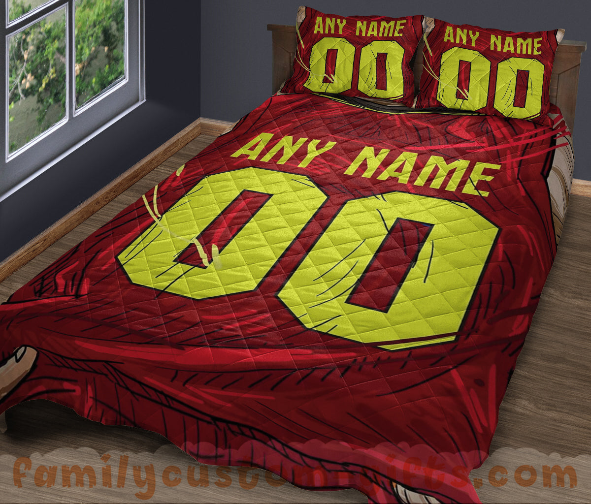 Custom Quilt Sets Atlanta Jersey Personalized Basketball Premium Quilt Bedding for Boys Girls Men Women