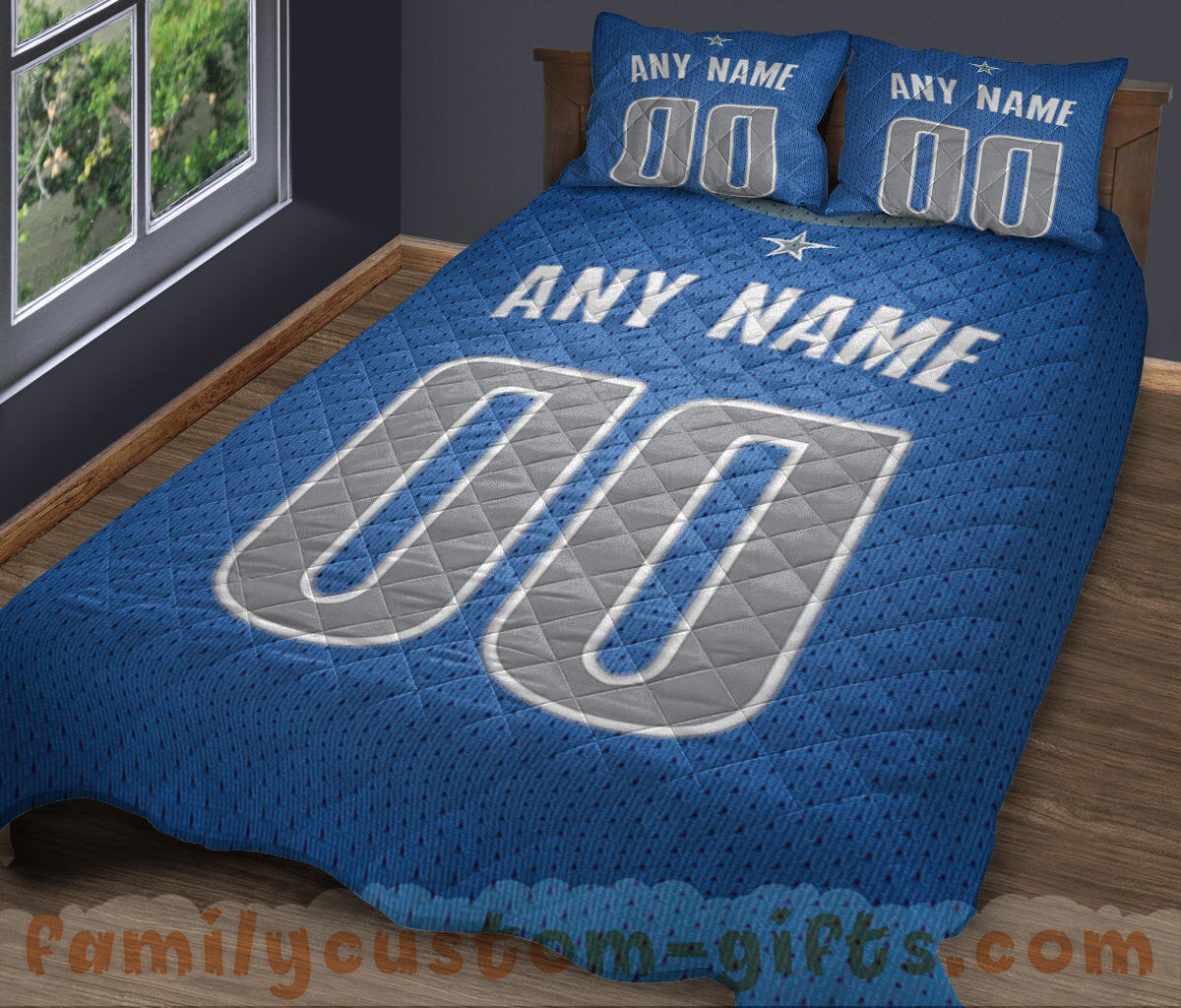 Custom Quilt Sets Dallas Jersey Personalized Basketball Premium Quilt Bedding for Men Women