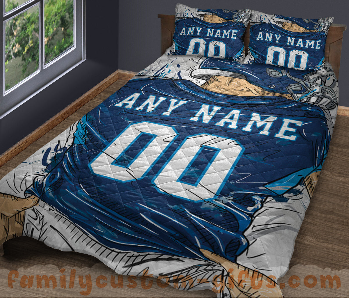 Custom Quilt Sets Tennessee Jersey Personalized Football Premium Quilt Bedding for Men Women