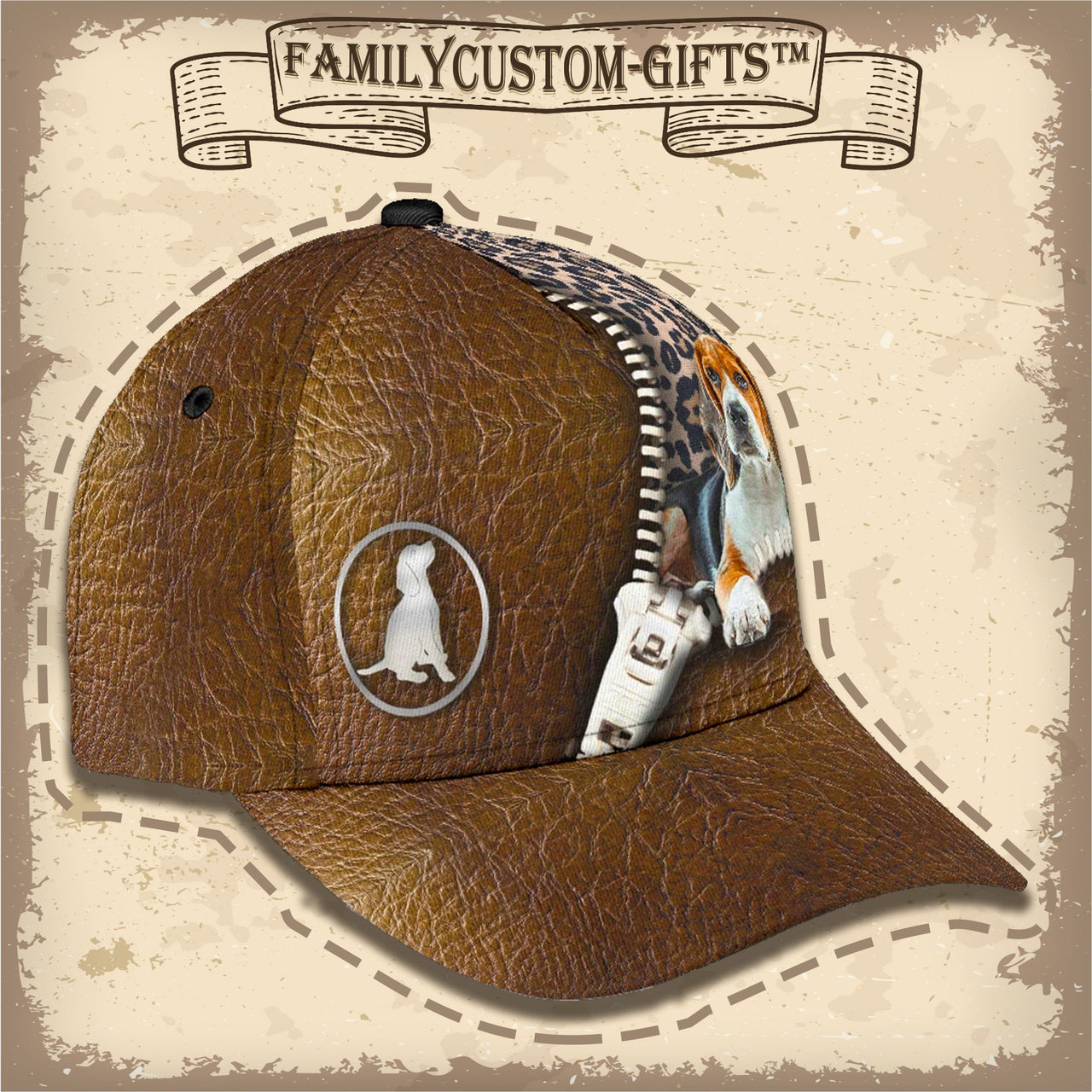 Cute Beagle Custom Hats for Men & Women 3D Prints Personalized Baseball Caps