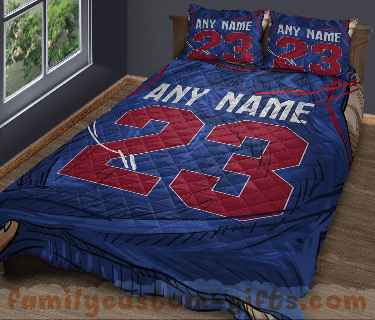 Custom Quilt Sets Detroit Jersey Personalized Basketball Premium Quilt Bedding for Men Women