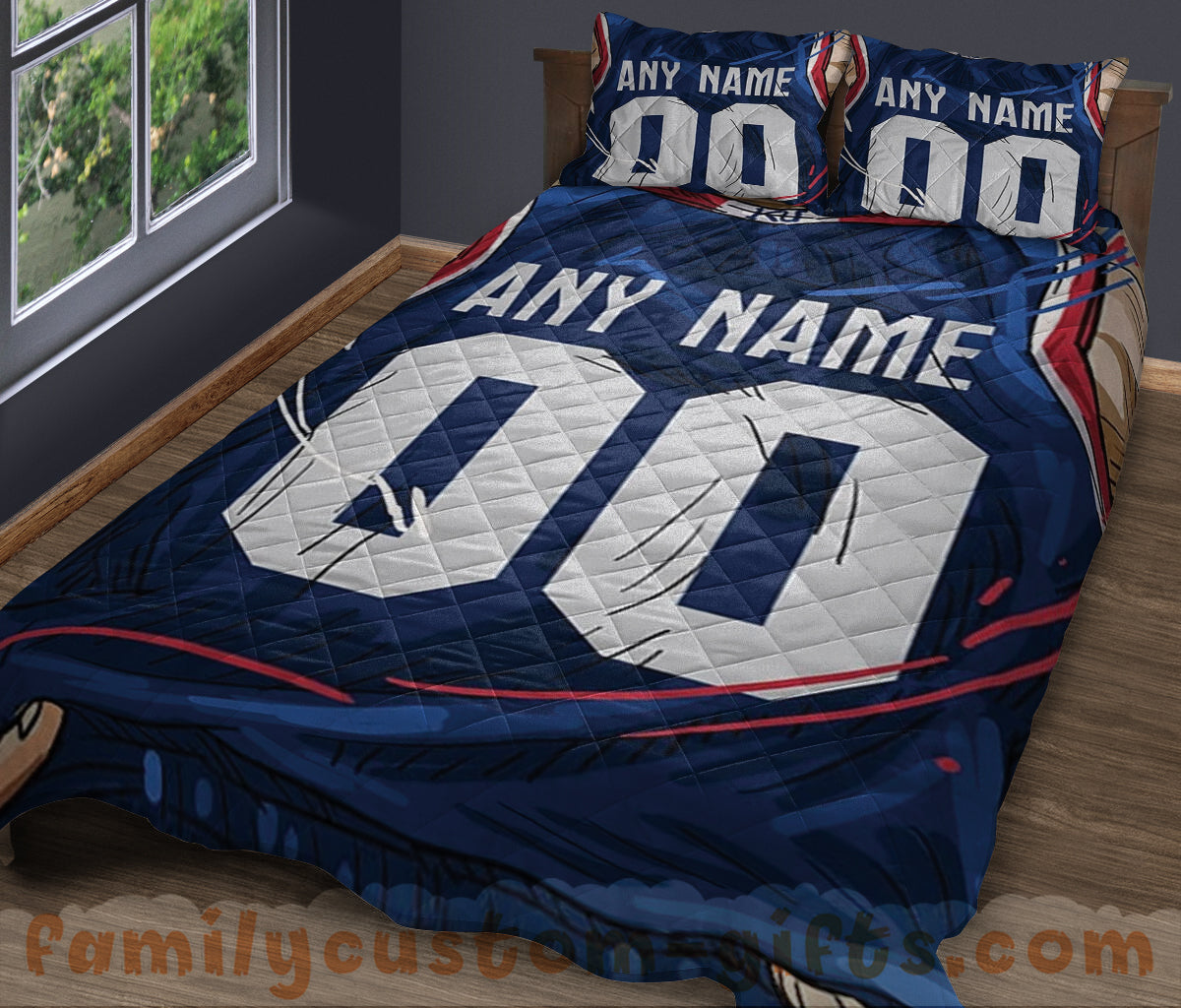 Custom Quilt Sets LA Jersey Personalized Basketball Premium Quilt Bedding for Boys Girls Men Women