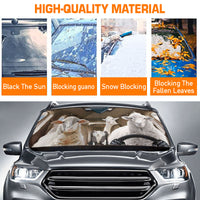 Thumbnail for Custom Windshield Sun Shade for Car Sheep Family Driver Car Sun Shade - Car Accessory