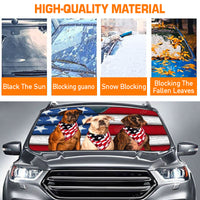 Thumbnail for Custom Windshield Sun Shade for Car Boxer American Flag Car Sun Shade - Car Accessory