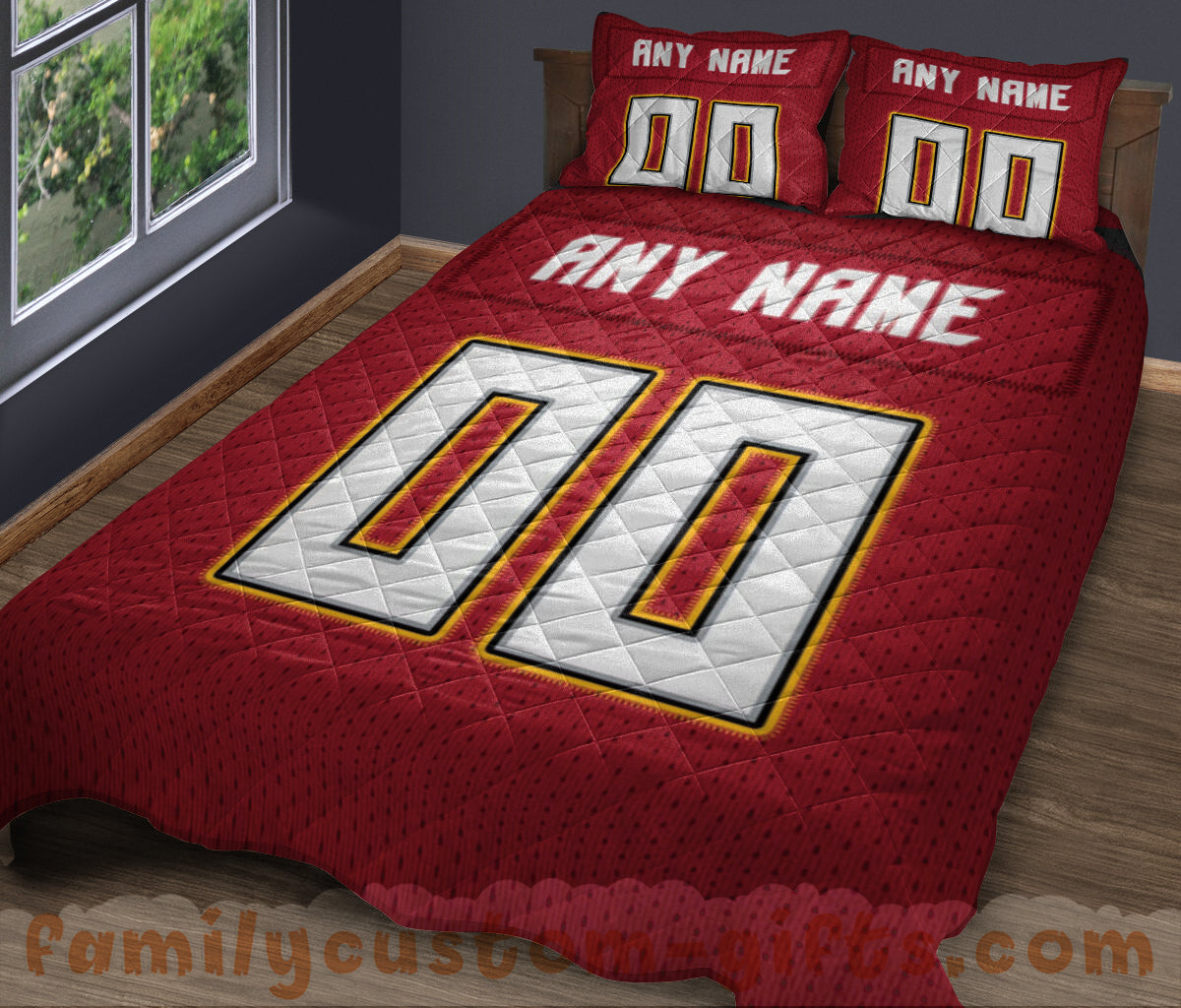 Custom Quilt Sets Tampa Bay Jersey Personalized Football Premium Quilt Bedding for Men Women