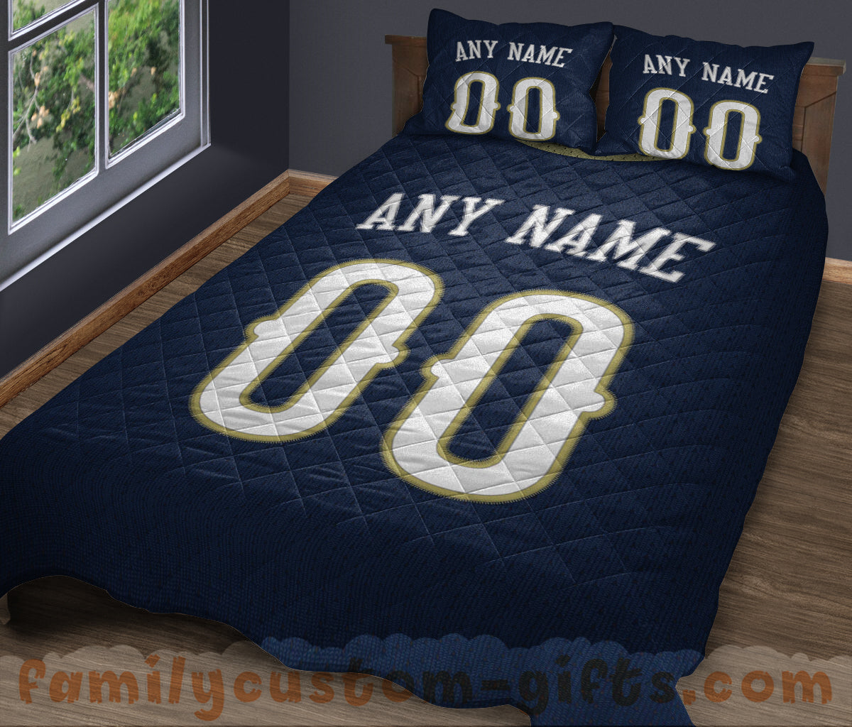 Custom Quilt Sets New Orleans Jersey Personalized Basketball Premium Quilt Bedding for Men Women