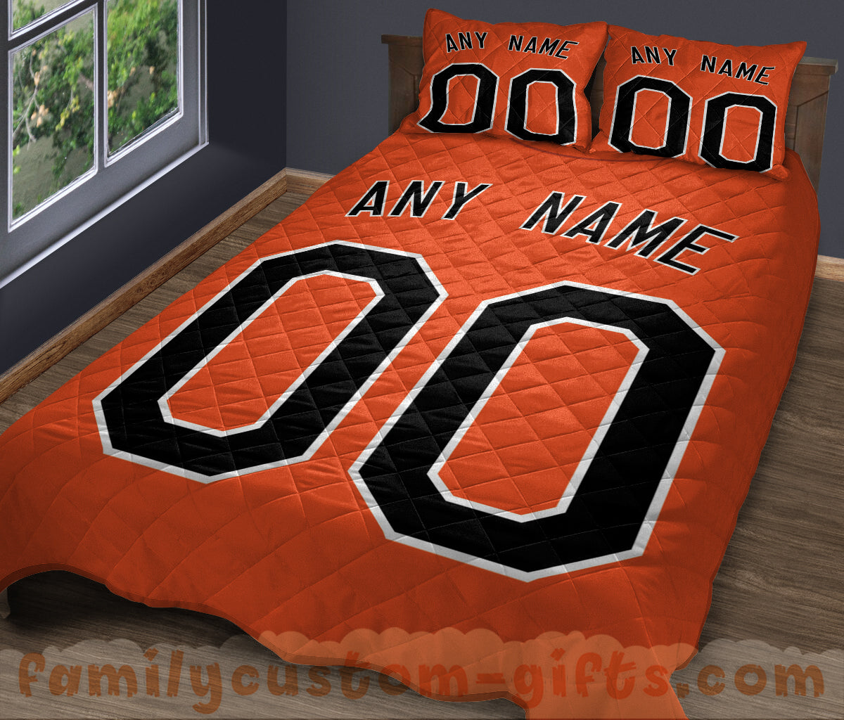 Custom Quilt Sets Baltimore Jersey Personalized Baseball Premium Quilt Bedding for Men Women