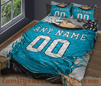Thumbnail for Custom Quilt Sets Carolina Jersey Personalized Football Premium Quilt Bedding for Men Women