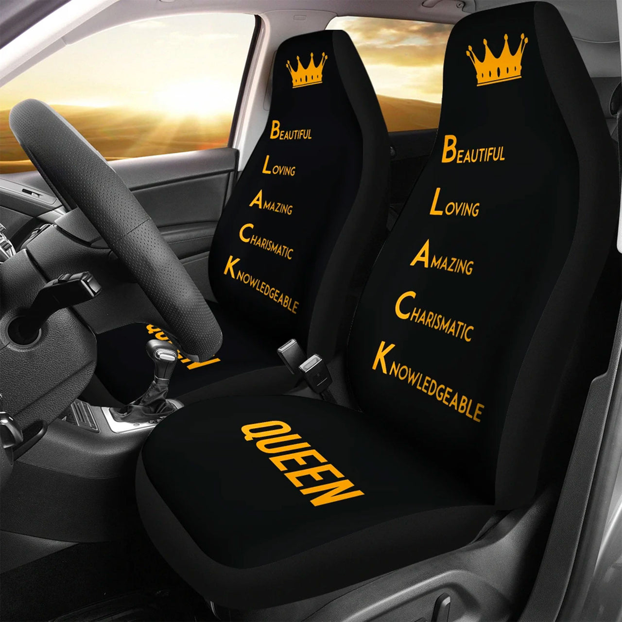 Custom Car Seat Cover Black Queen Seat Covers for Cars