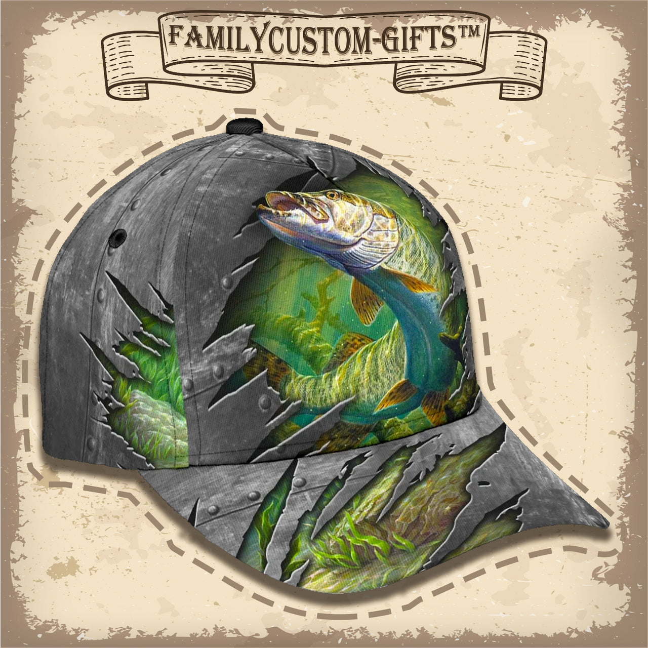 Fishing Custom Hats for Men & Women 3D Prints Personalized Baseball Caps