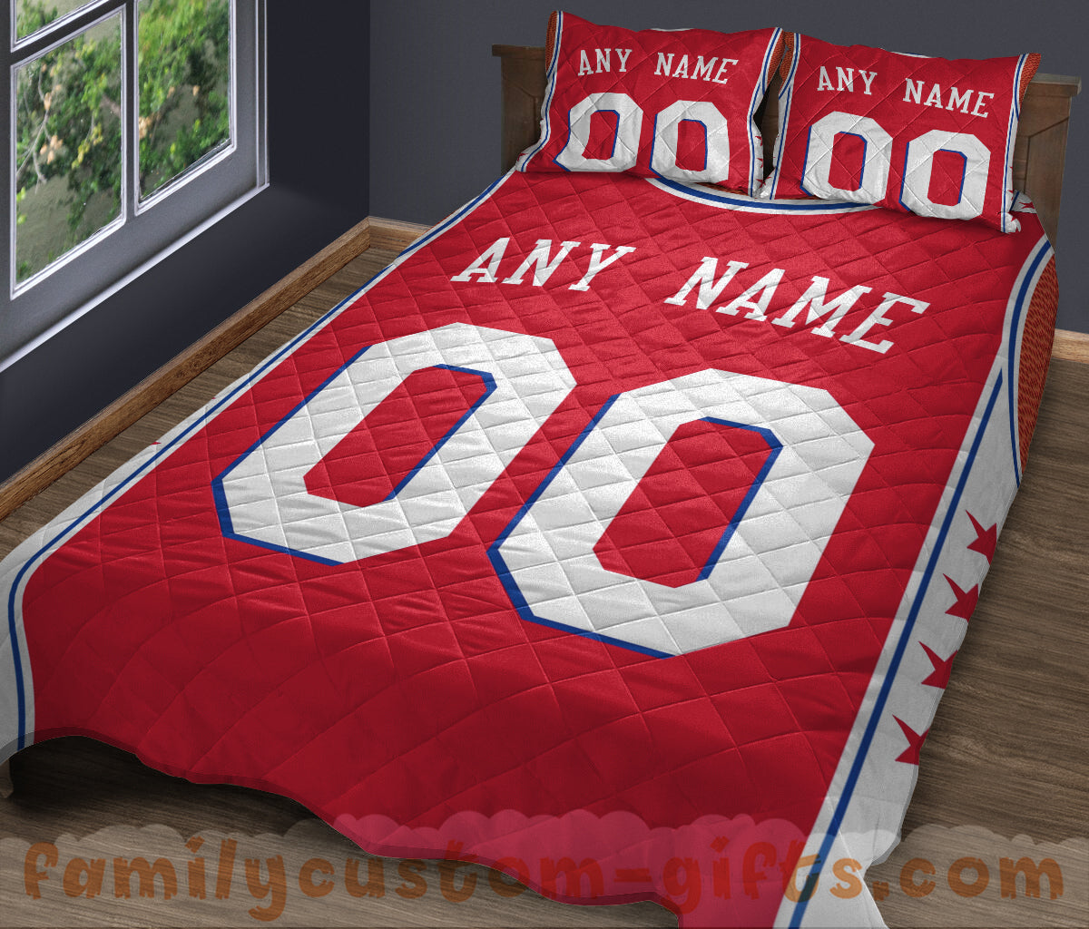 Custom Quilt Sets Philadelphia Jersey Personalized Basketball Premium Quilt Bedding for Men Women