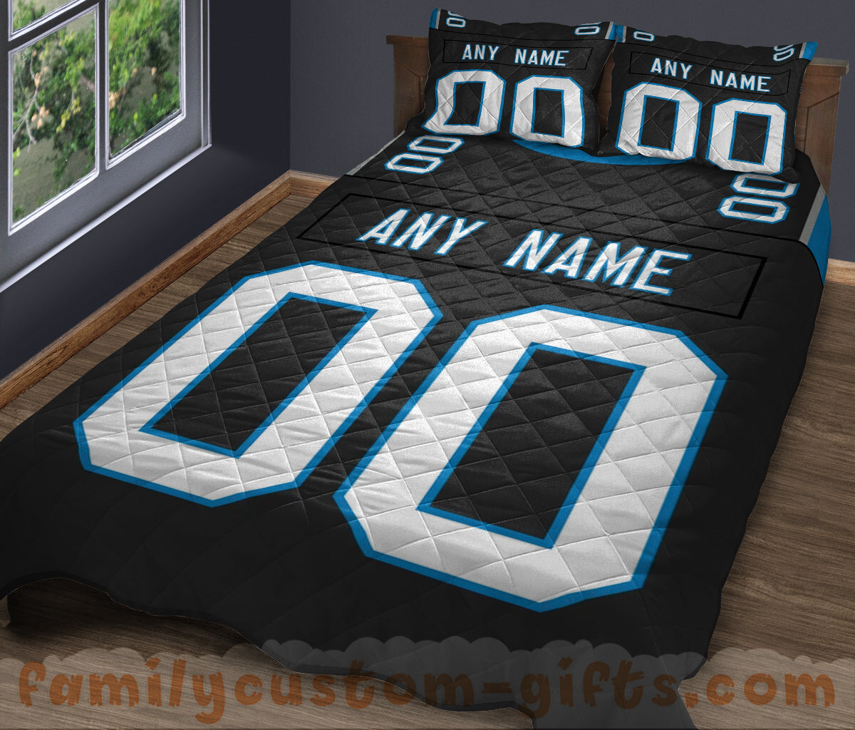 Custom Quilt Sets Carolina Jersey Personalized Football Premium Quilt Bedding for Men Women