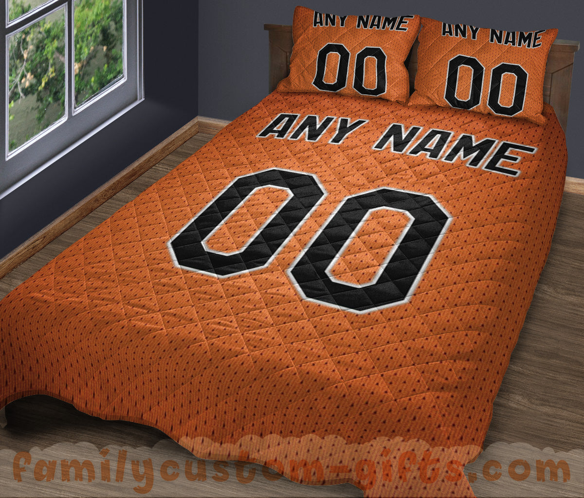 Custom Quilt Sets Baltimore Jersey Personalized Baseball Premium Quilt Bedding for Men Women