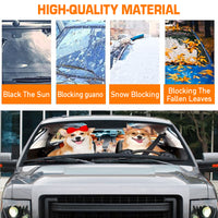 Thumbnail for Custom Windshield Sun Shade for Car Cute Corgi Family Driver Car Sun Shade - Car Accessory
