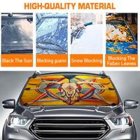Thumbnail for Custom Windshield Sun Shade for Car Native American Art Medicine Wheel Bison Car Sun Shade