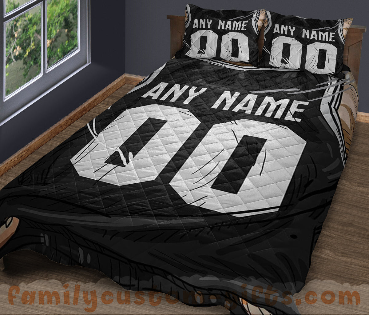 Custom Quilt Sets Brooklyn Jersey Personalized Basketball Premium Quilt Bedding for Boys Girls Men Women