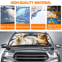 Thumbnail for Custom Windshield Sun Shade for Car Cute Llama Alpaca Driver Car Sun Shade - Car Accessory