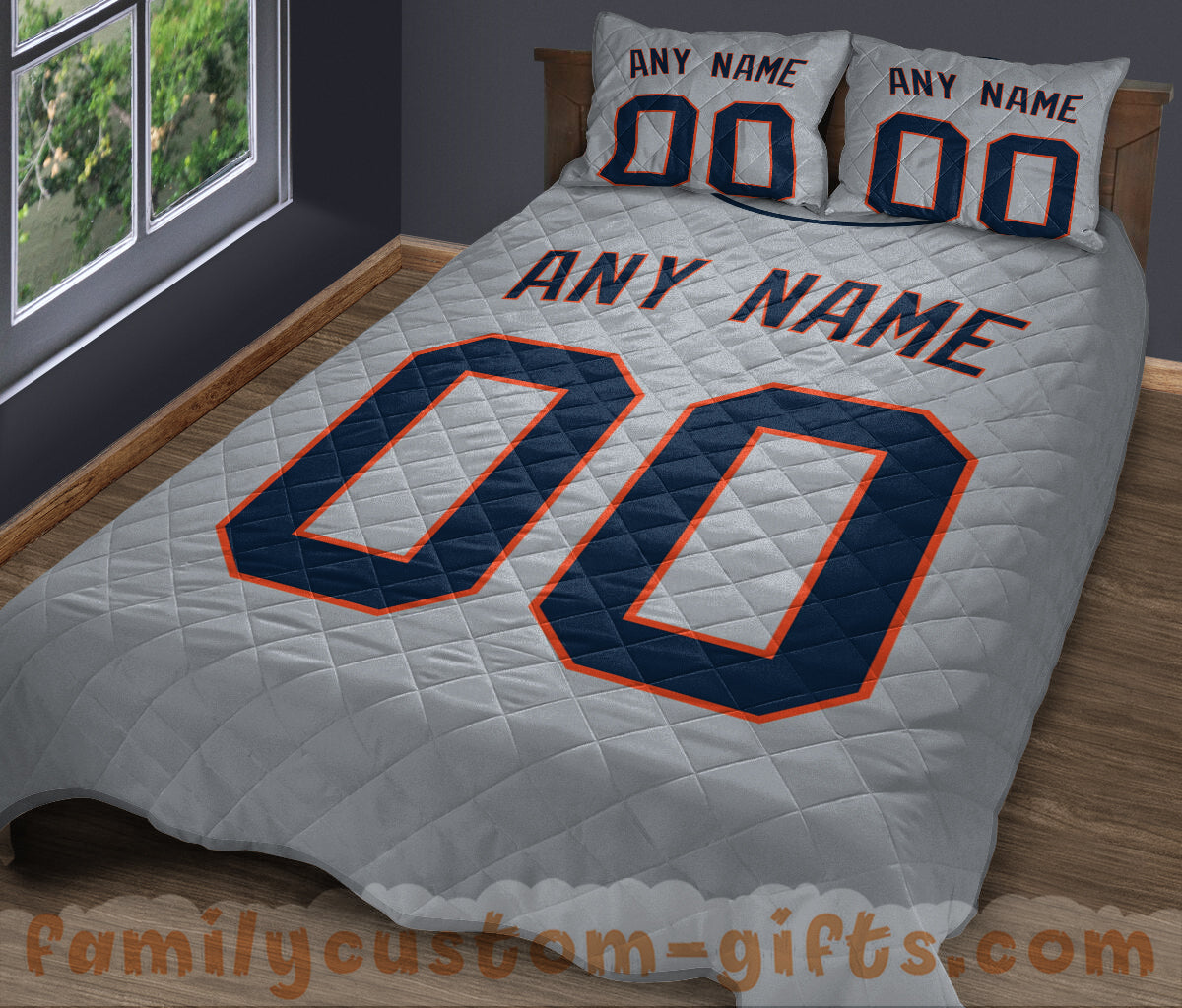 Custom Quilt Sets Detroit Jersey Personalized Baseball Premium Quilt Bedding for Boys Girls Men Women