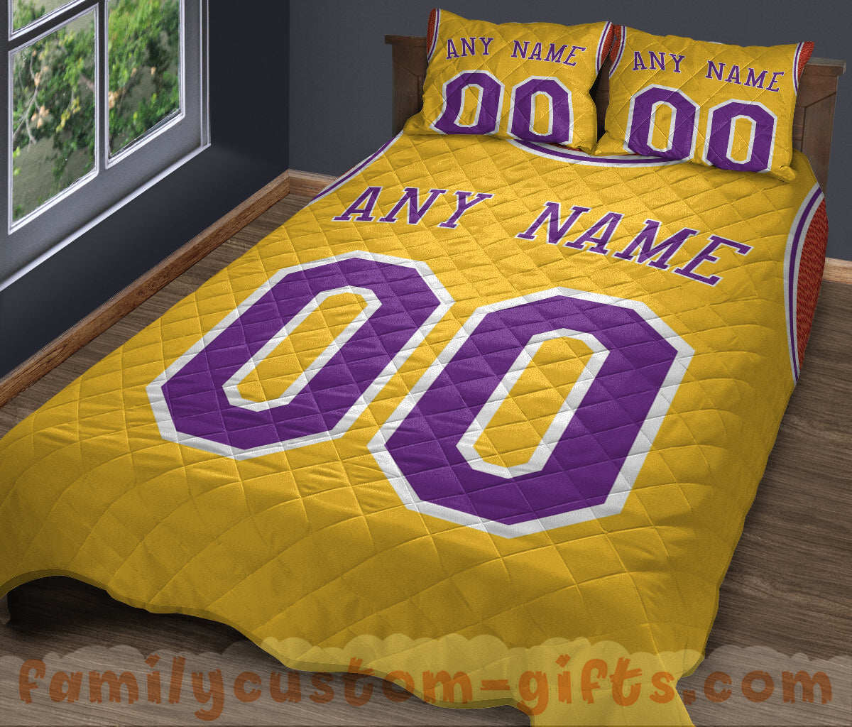 Custom Quilt Sets Los Angeles Jersey Personalized Basketball Premium Quilt Bedding for Men Women