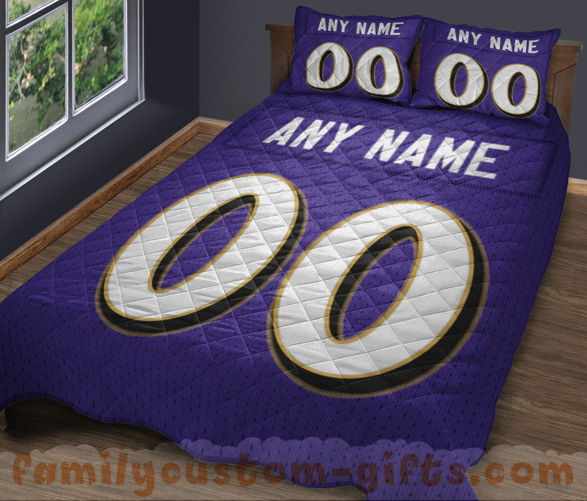 Custom Quilt Sets Baltimore Jersey Personalized Football Premium Quilt Bedding for Men Women