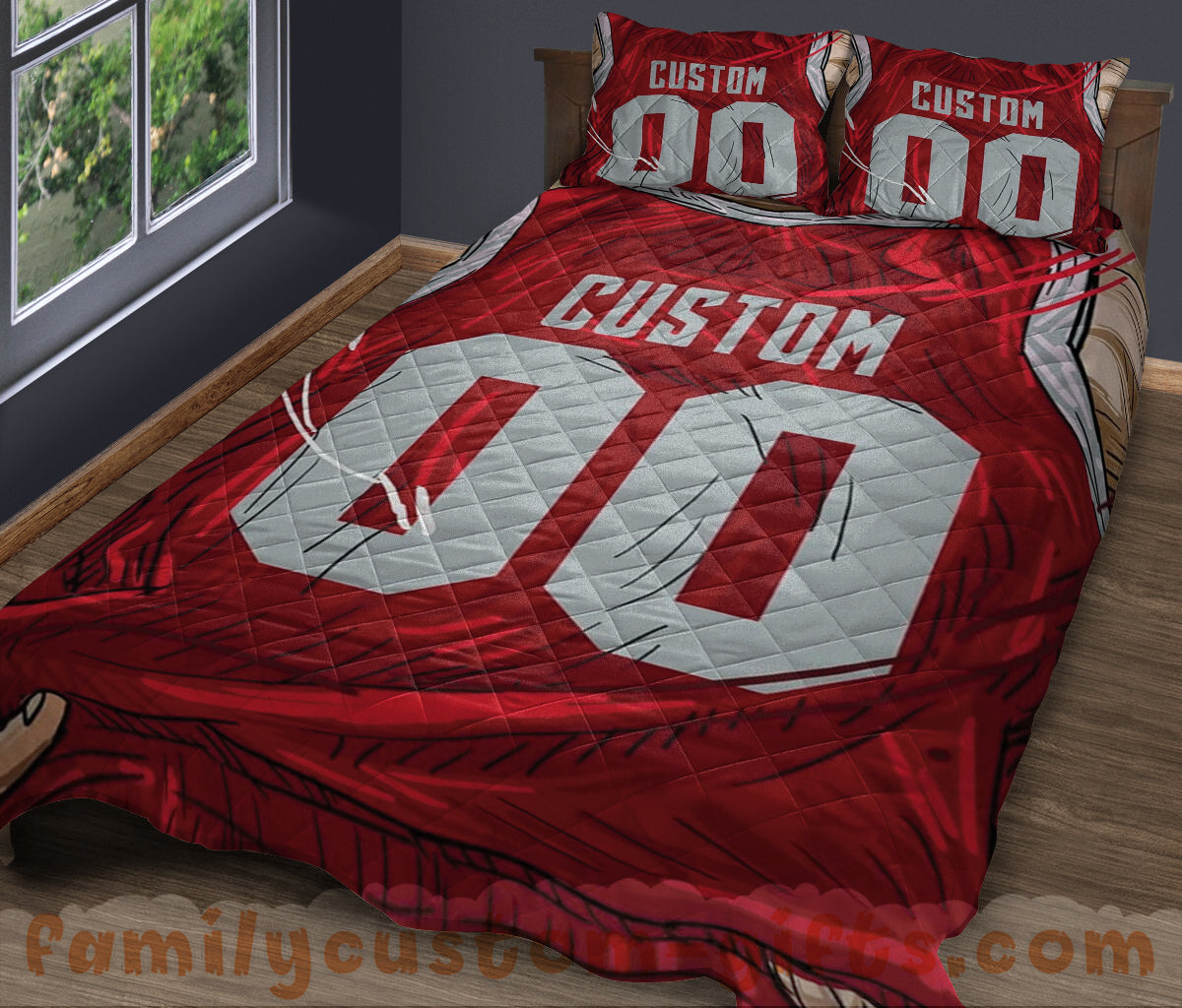 Custom Quilt Sets Houston Jersey Personalized Basketball Premium Quilt Bedding for Men Women