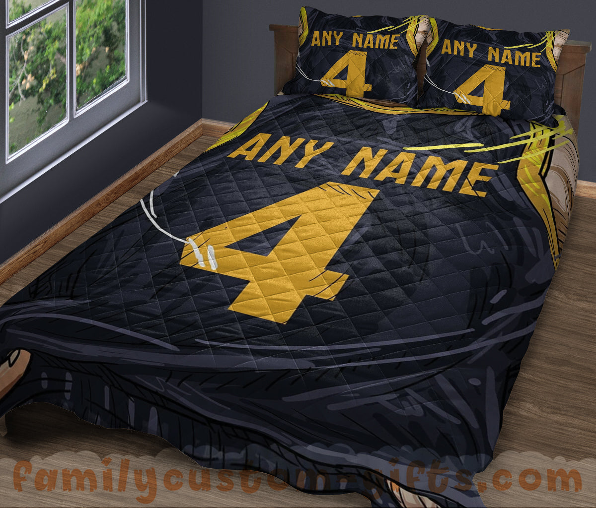 Custom Quilt Sets Indiana Jersey Personalized Basketball Premium Quilt Bedding for Boys Girls Men Women