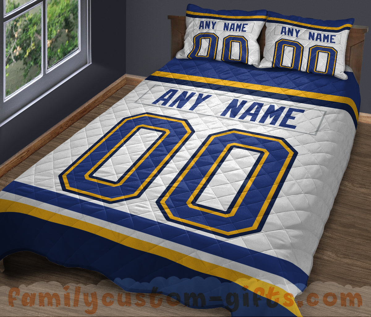 Custom Quilt Sets St. Louis Jersey Personalized Ice hockey Premium Quilt Bedding for Men Women