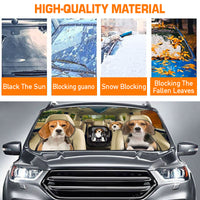 Thumbnail for Custom Windshield Sun Shade for Car Beagle Family Driver Car Sun Shade - Car Accessory