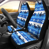 Thumbnail for Custom Car Seat Cover Blue Horse Pattern Seat Covers for Cars