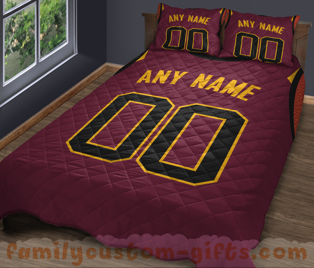 Custom Quilt Sets Cleveland Jersey Personalized Basketball Premium Quilt Bedding for Men Women
