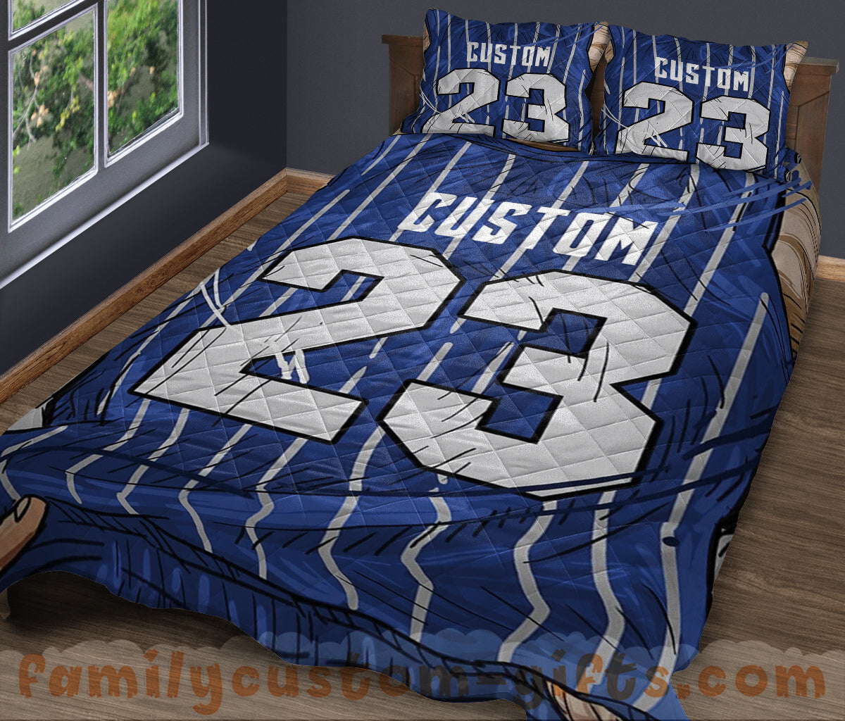 Custom Quilt Sets Orlando Jersey Personalized Basketball Premium Quilt Bedding for Boys Girls Men Women
