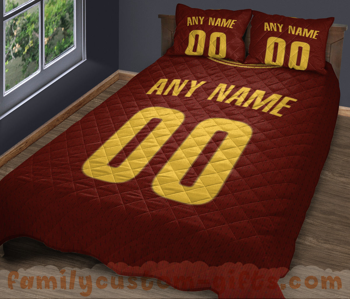 Custom Quilt Sets Cleveland Jersey Personalized Basketball Premium Quilt Bedding for Men Women