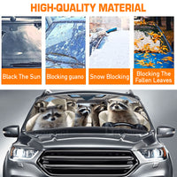Thumbnail for Custom Windshield Sun Shade for Car Raccoon Family Driving Car Sun Shade - Car Accessory