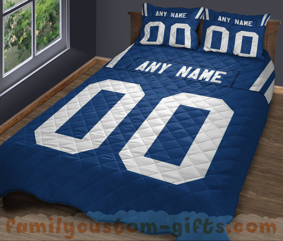 Custom Quilt Sets Indianapolis Jersey Personalized Football Premium Quilt Bedding for Men Women