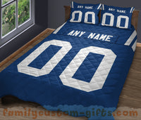 Thumbnail for Custom Quilt Sets Indianapolis Jersey Personalized Football Premium Quilt Bedding for Men Women