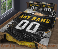 Thumbnail for Custom Quilt Sets Pittsburgh Jersey Personalized Football Premium Quilt Bedding for Men Women