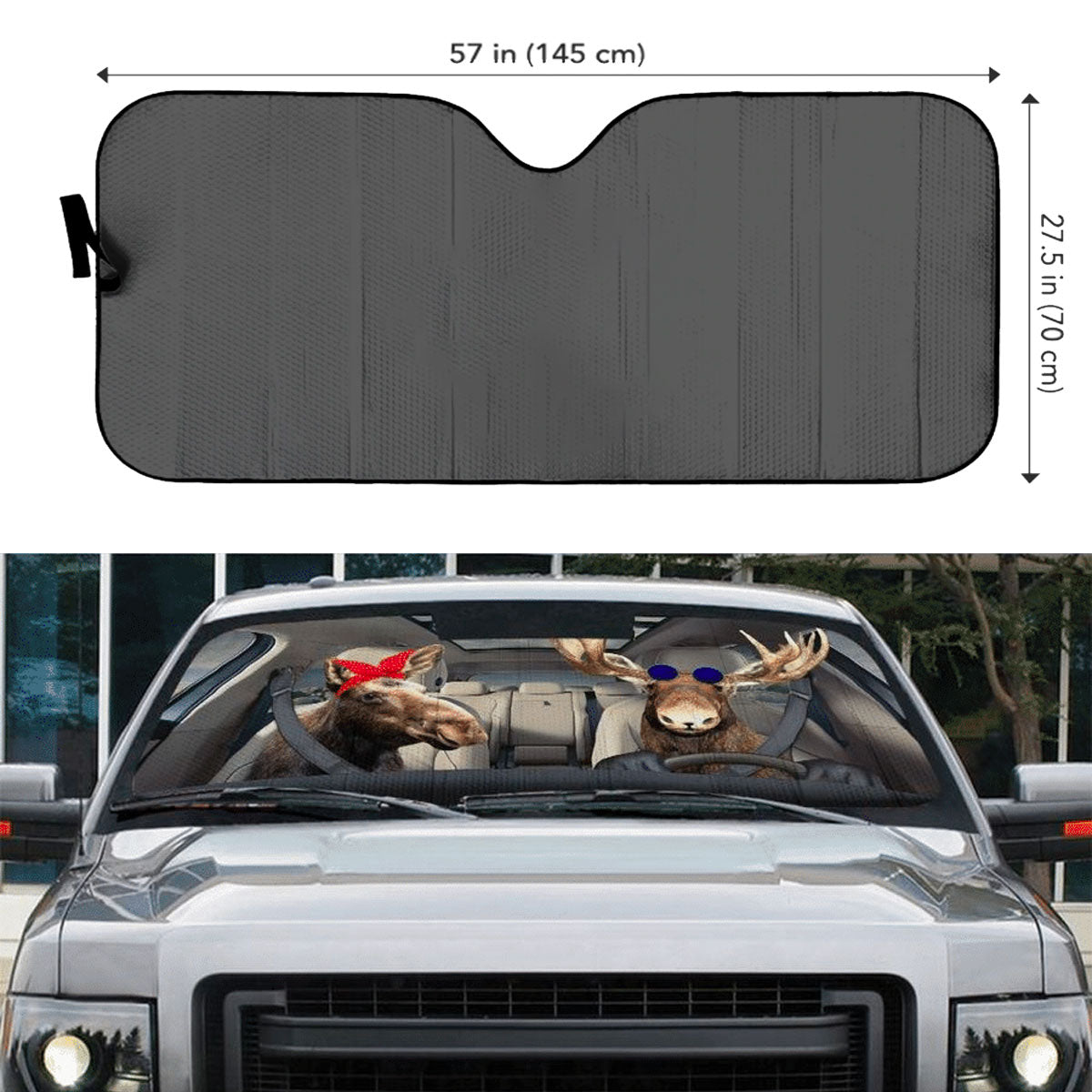Custom Windshield Sun Shade for Car Cute Moose Driver Car Sun Shade - Car Accessory