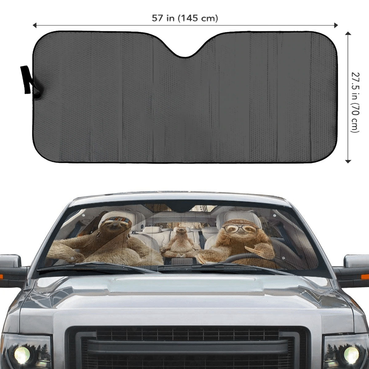 Custom Windshield Sun Shade for Car Cute Sloth Driver Car Sun Shade - Car Accessory